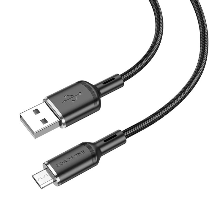 Borofone BX90 USB to Micro USB Cyber 2.4A Charging Data Cable, Length:1m(Black) -  by Borofone | Online Shopping UK | buy2fix