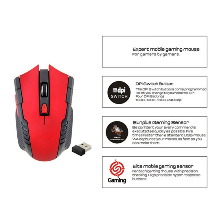 HXSJ A882 6-keys 2.4G 1600DPI Three-speed Adjustable Wireless Office Mouse(Red) -  by HXSJ | Online Shopping UK | buy2fix