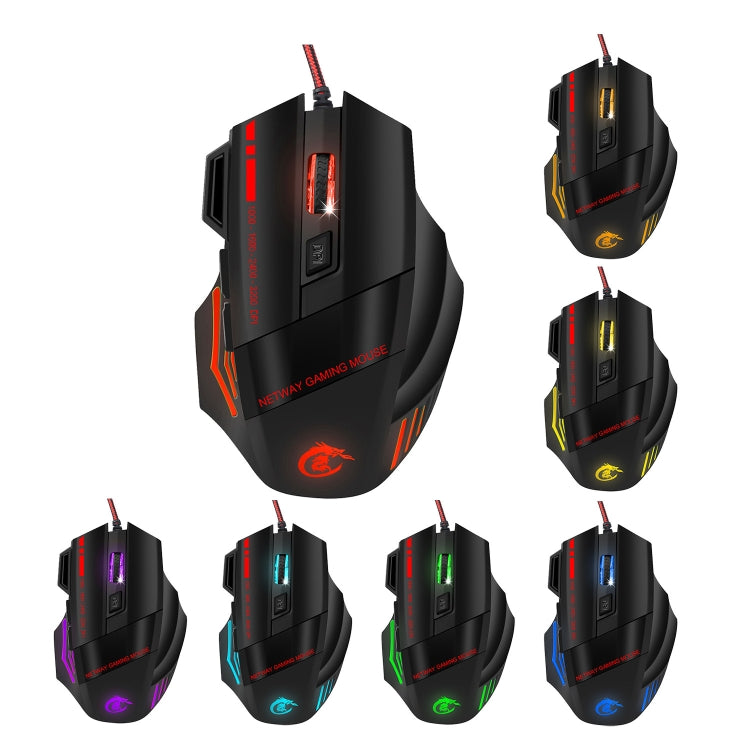 HXSJ A907 7 Keys Colorful Luminous 7D Wired Gaming Mouse(Black) -  by HXSJ | Online Shopping UK | buy2fix
