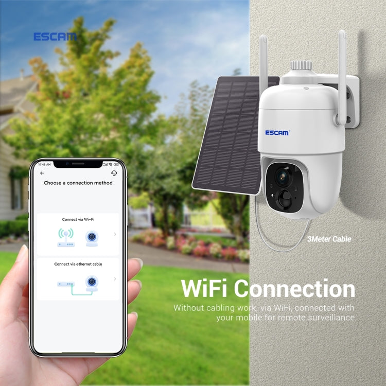 ESCAM G24 3MP WiFi Smart Night Vision Two-way Voice Intercom Solar Camera Support Full HD AI Recognition PIR Alarm - Security by ESCAM | Online Shopping UK | buy2fix