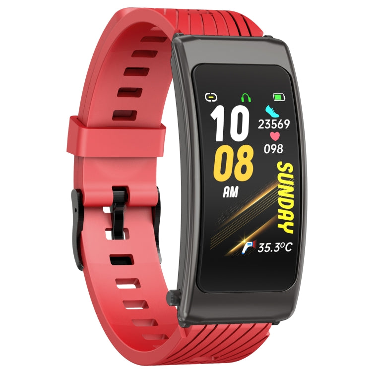 K20 1.14 inch Silicone Band Earphone Detachable Life Waterproof Smart Watch Support Bluetooth Call(Black Red) - Smart Wear by buy2fix | Online Shopping UK | buy2fix