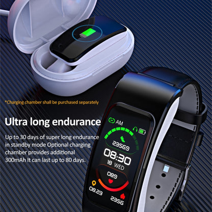 K60 1.08 inch Steel Band Earphone Detachable Life Waterproof Smart Watch Support Bluetooth Call(Black) - Smart Wear by buy2fix | Online Shopping UK | buy2fix