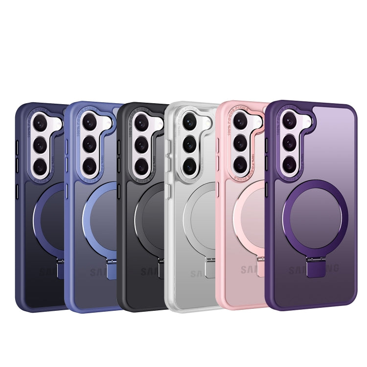 For Samsung Galaxy S23 Ultra 5G Skin Feel MagSafe Magnetic Holder Phone Case(Purple) - Galaxy S23 Ultra 5G Cases by buy2fix | Online Shopping UK | buy2fix