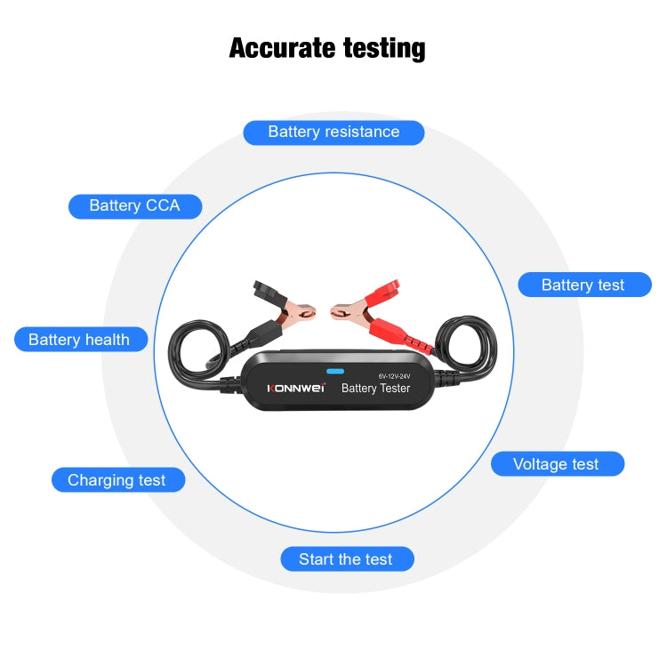 KONNWEI BK200 6V/12V/24V Car Bluetooth Battery Tester(Black) - In Car by KONNWEI | Online Shopping UK | buy2fix