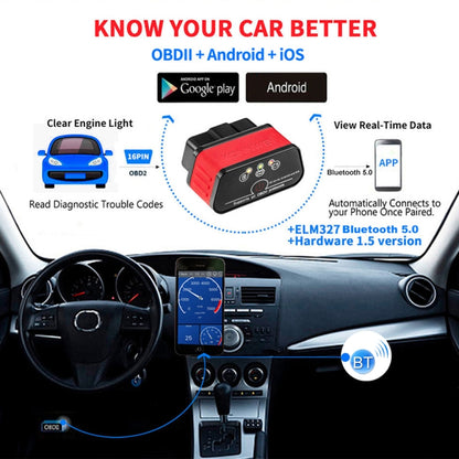 KONNWEI KW903 Bluetooth 5.0 OBD2 Car Fault Diagnostic Scan Tools Support IOS / Android(Black Orange) - In Car by KONNWEI | Online Shopping UK | buy2fix