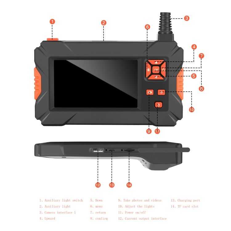 P130 5.5mm 4.3 inch Single Camera with Screen Endoscope, Length:5m - Consumer Electronics by buy2fix | Online Shopping UK | buy2fix