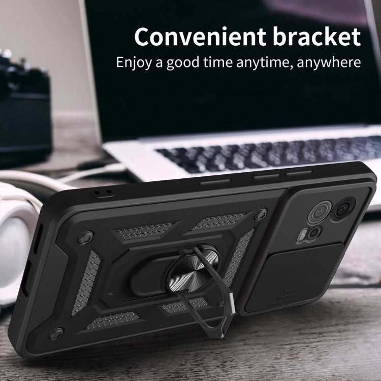 For Motorola Moto G72 Sliding Camera Cover Design TPU+PC Phone Case(Rose Gold) - Motorola Cases by buy2fix | Online Shopping UK | buy2fix