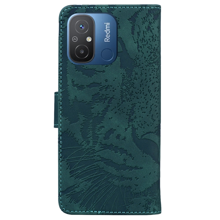 For Xiaomi Redmi 12C / 11A Tiger Embossing Pattern Flip Leather Phone Case(Green) - Xiaomi Cases by buy2fix | Online Shopping UK | buy2fix