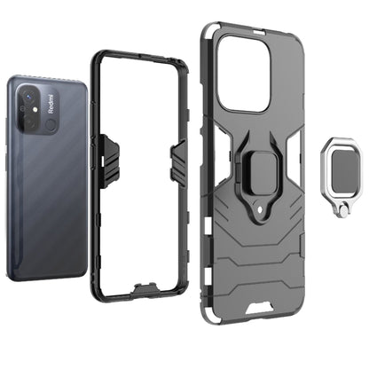 For Xiaomi Redmi 12C Magnetic Ring Holder PC + TPU Phone Case(Navy Blue) - Xiaomi Cases by buy2fix | Online Shopping UK | buy2fix