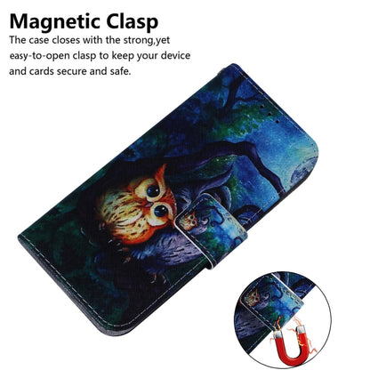 For Xiaomi Redmi 12C / 11A Coloured Drawing Flip Leather Phone Case(Oil Painting Owl) - Xiaomi Cases by buy2fix | Online Shopping UK | buy2fix