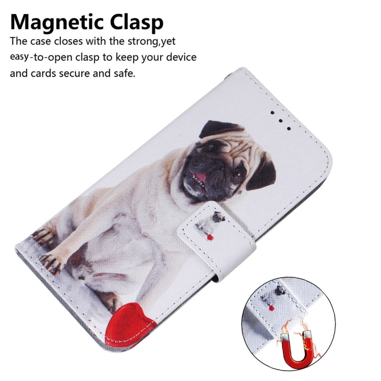 For Xiaomi Redmi 12C / 11A Coloured Drawing Flip Leather Phone Case(Pug) - Xiaomi Cases by buy2fix | Online Shopping UK | buy2fix