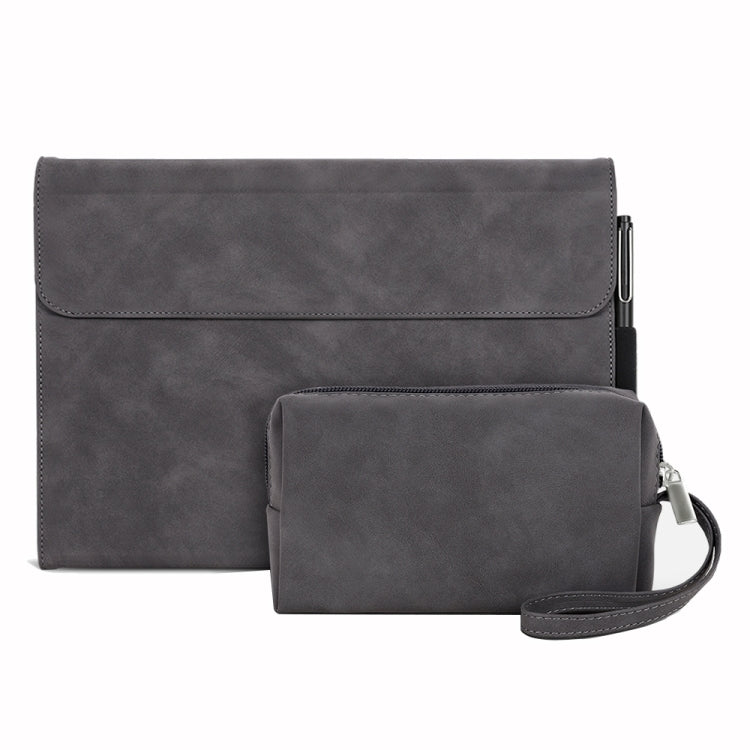 For Microsoft Surface Pro 7+ / 7 / 6 / 5 / 4 Sheepskin All-Inclusive Shockproof Protective Case with Power Bag(Grey) - Others by buy2fix | Online Shopping UK | buy2fix