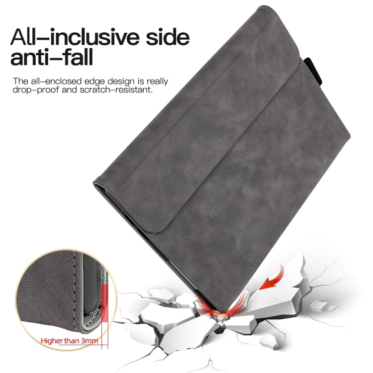 For Microsoft Surface Pro 7+ / 7 / 6 / 5 / 4 Sheepskin All-Inclusive Shockproof Protective Case with Power Bag(Grey) - Others by buy2fix | Online Shopping UK | buy2fix