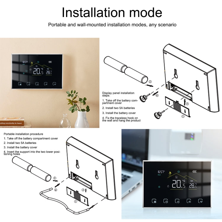 BHT-8000RF-VA-GB Wireless Smart LED Screen Thermostat Without WiFi, Specification:Electric Heating - Consumer Electronics by buy2fix | Online Shopping UK | buy2fix