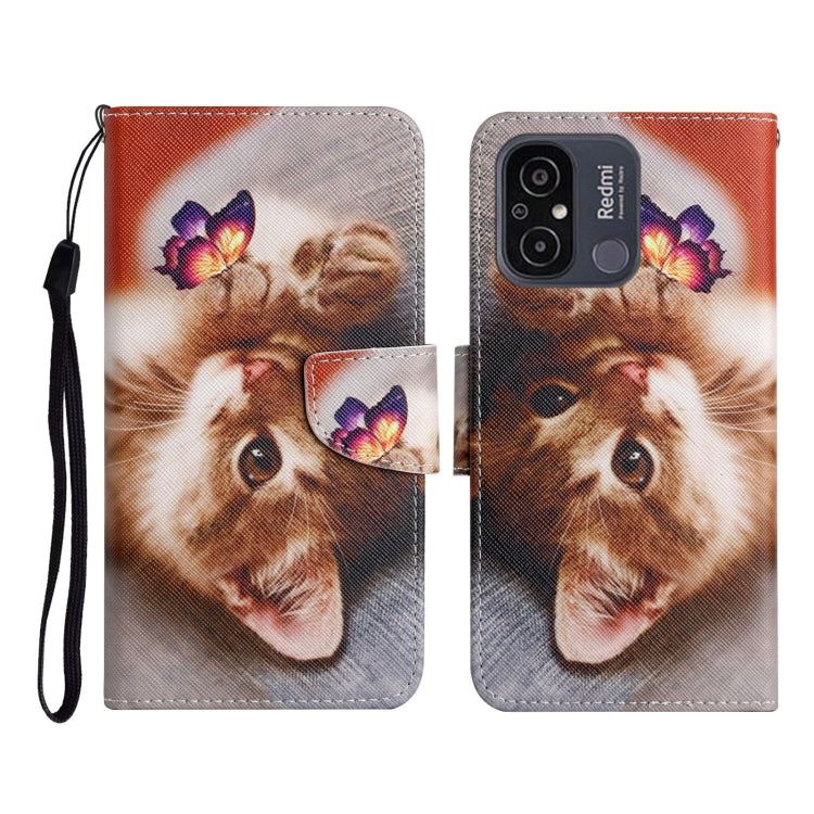 For Xiaomi Redmi 12C Colored Drawing Pattern Flip Leather Phone Case(Butterfly Cat) - Xiaomi Cases by buy2fix | Online Shopping UK | buy2fix