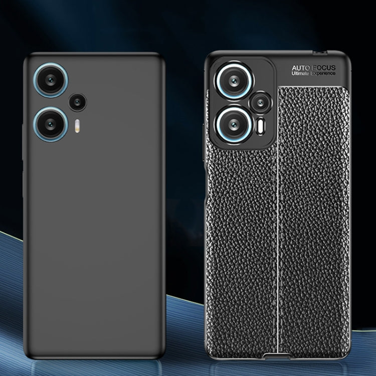 For Xiaomi Redmi Note 12 Turbo Litchi Texture Shockproof TPU Phone Case(Black) - Xiaomi Cases by buy2fix | Online Shopping UK | buy2fix