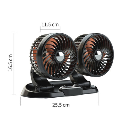 F622 Car Creative Folding Rotatable Double Head Electric Cooling Fan, Style:12V Cigarette Lighter - In Car by buy2fix | Online Shopping UK | buy2fix