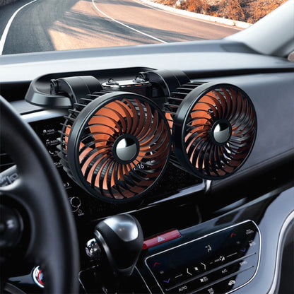 F622 Car Creative Folding Rotatable Double Head Electric Cooling Fan, Style:12V Cigarette Lighter - In Car by buy2fix | Online Shopping UK | buy2fix