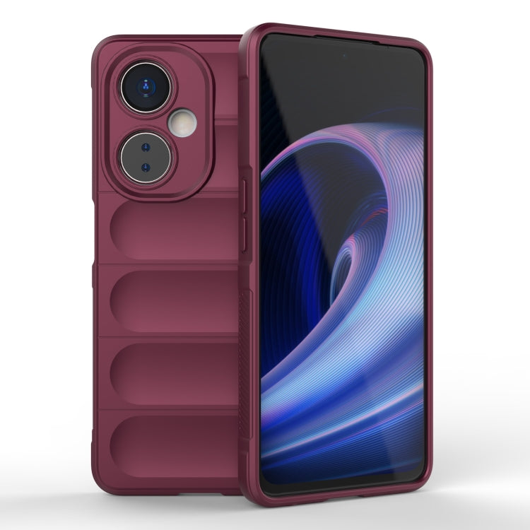 For OnePlus Nord CE 3 Magic Shield TPU + Flannel Phone Case(Wine Red) - OnePlus Cases by buy2fix | Online Shopping UK | buy2fix