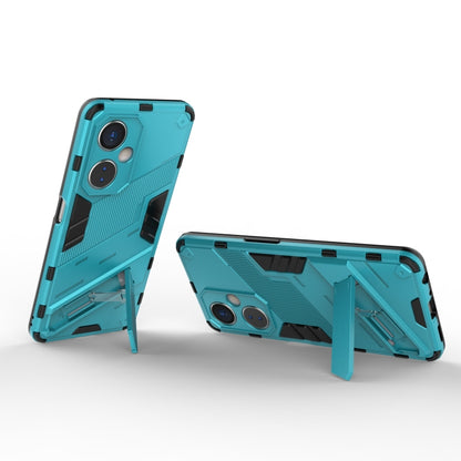 For OnePlus Nord CE 3 Punk Armor 2 in 1 PC + TPU Phone Case with Holder(Blue) - OnePlus Cases by buy2fix | Online Shopping UK | buy2fix