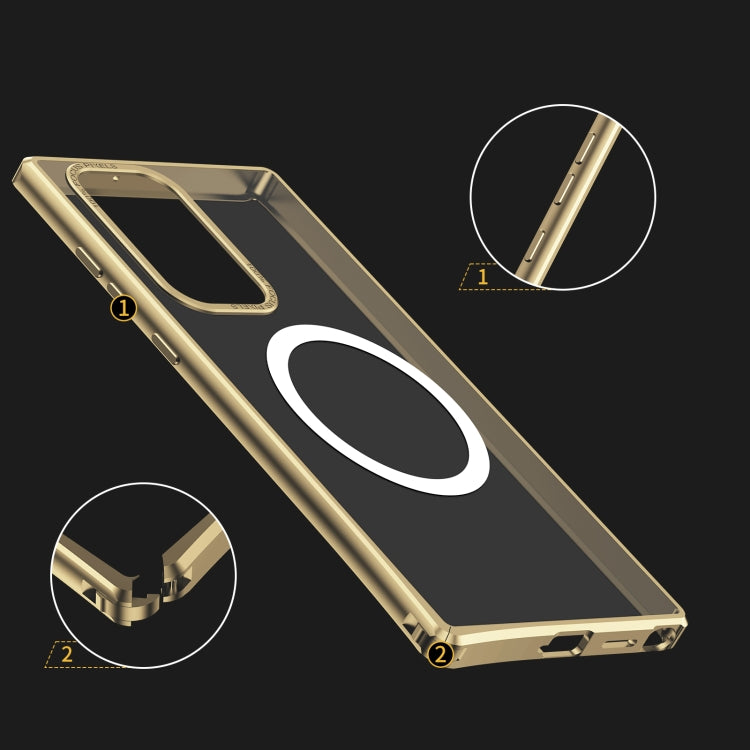 For Samsung Galaxy S23 Ultra 5G MagSafe Magnetic PC Phone Case(Gold) - Galaxy S23 Ultra 5G Cases by buy2fix | Online Shopping UK | buy2fix