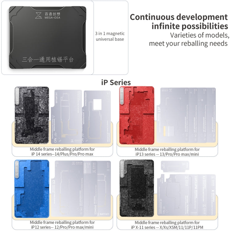 For iPhone X-11 Pro Max Qianli Mega-idea Multi-functional Middle Frame Positioning BGA Reballing Platform - Repair & Spare Parts by QIANLI | Online Shopping UK | buy2fix