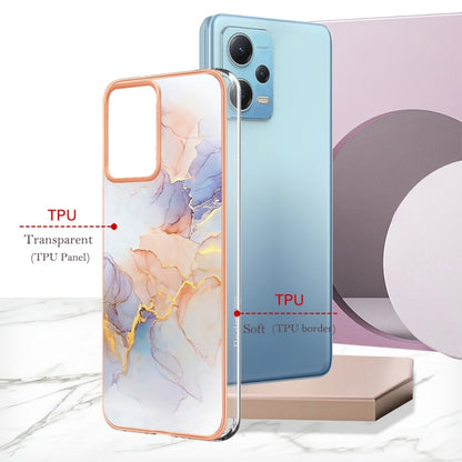 Electroplating IMD TPU Phone Case For Xiaomi Redmi Note 12 5G Global/Note 12 5G China/Poco X5 5G(White Marble) - Note 12 Cases by buy2fix | Online Shopping UK | buy2fix