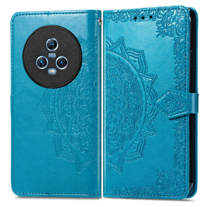 For Honor Magic5 Mandala Flower Embossed Leather Phone Case(Blue) - Honor Cases by buy2fix | Online Shopping UK | buy2fix