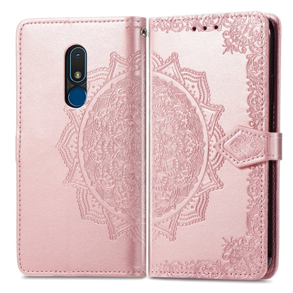 For Nokia C3 Mandala Flower Embossed Leather Phone Case(Rose Gold) - Nokia Cases by buy2fix | Online Shopping UK | buy2fix