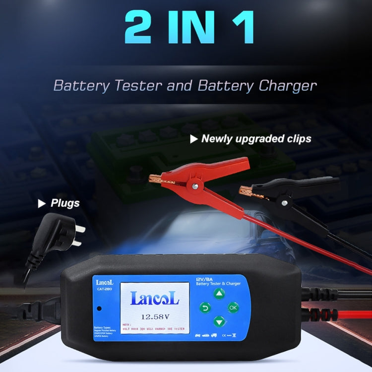 CAT-280 2 in 1 Car Battery Charger & Color Screen Battery Tester - In Car by buy2fix | Online Shopping UK | buy2fix