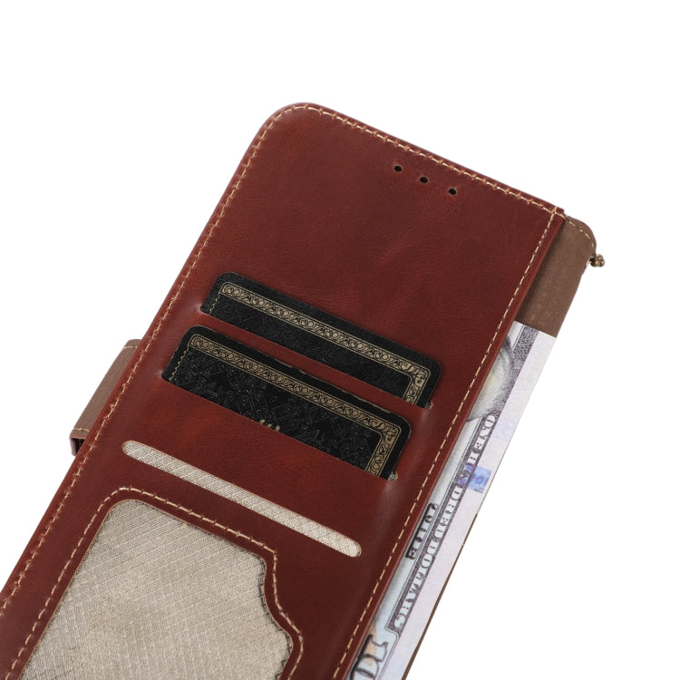 For Nokia C12 4G Crazy Horse Top Layer Cowhide Leather Phone Case(Brown) - Nokia Cases by buy2fix | Online Shopping UK | buy2fix