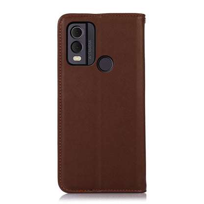 For Nokia C22 4G KHAZNEH Nappa Top Layer Cowhide Leather Phone Case(Brown) - Nokia Cases by buy2fix | Online Shopping UK | buy2fix