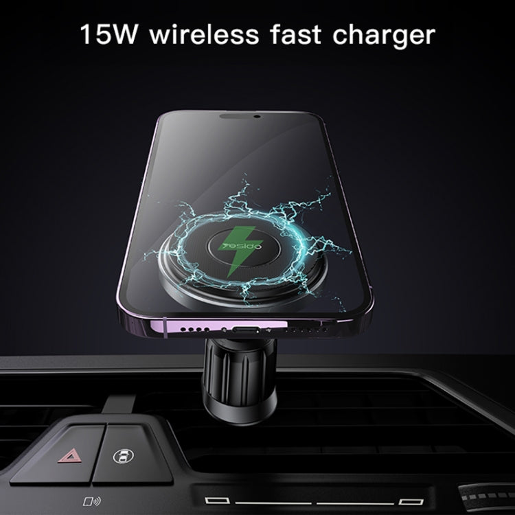 Yesido C190 15W Magsafe Magnetic Car Air Vent Wireless Charger(Black) -  by Yesido | Online Shopping UK | buy2fix