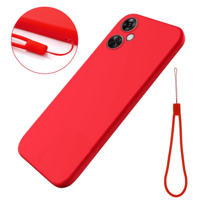 For OnePlus Nord CE 3 Lite Pure Color Liquid Silicone Shockproof Phone Case(Red) - OnePlus Cases by buy2fix | Online Shopping UK | buy2fix