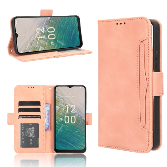 For Nokia C32 4G Skin Feel Calf Texture Card Slots Leather Phone Case(Pink) - Nokia Cases by buy2fix | Online Shopping UK | buy2fix