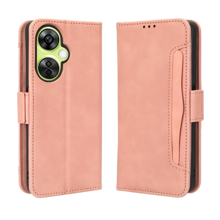 For OnePlus Nord CE 3 Lite Skin Feel Calf Texture Card Slots Leather Phone Case(Pink) - OnePlus Cases by buy2fix | Online Shopping UK | buy2fix