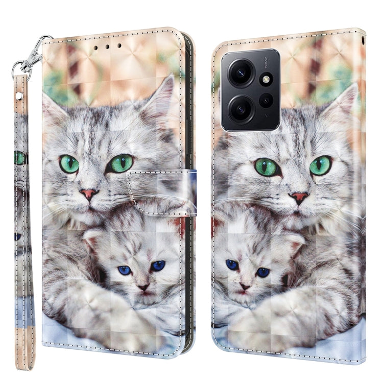 For Xiaomi Redmi Note  12 Pro+ 5G Global 3D Painted Pattern Leather Phone Case(Two Loving Cats) - Note 12 Pro+ Cases by buy2fix | Online Shopping UK | buy2fix