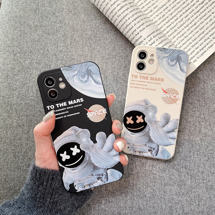For iPhone 8 Plus Martian Astronaut Pattern Shockproof Phone Case(White) - More iPhone Cases by buy2fix | Online Shopping UK | buy2fix