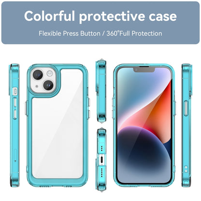 For iPhone 15 Plus Colorful Series Acrylic + TPU Phone Case(Transparent Blue) - iPhone 15 Plus Cases by buy2fix | Online Shopping UK | buy2fix
