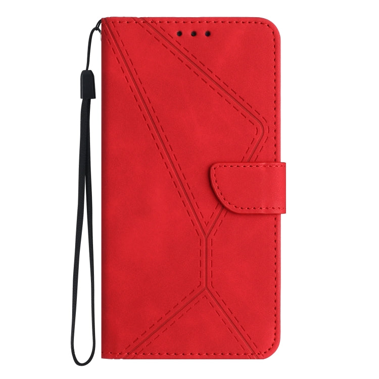 For Xiaomi Redmi Note 12 5G Stitching Embossed Leather Phone Case(Red) - Note 12 Cases by buy2fix | Online Shopping UK | buy2fix