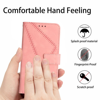 For Redmi Note 11 4G Global Stitching Embossed Leather Phone Case(Pink) - Xiaomi Cases by buy2fix | Online Shopping UK | buy2fix