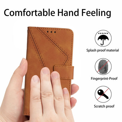 For Xiaomi POCO X4 GT Stitching Embossed Leather Phone Case(Brown) - Xiaomi Cases by buy2fix | Online Shopping UK | buy2fix