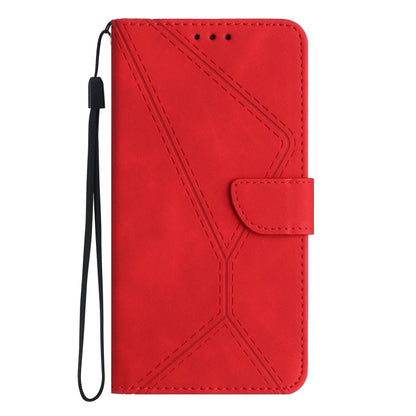 For Motorola Moto E13 4G Stitching Embossed Leather Phone Case(Red) - Motorola Cases by buy2fix | Online Shopping UK | buy2fix