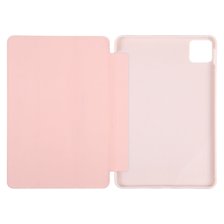 For Xiaomi Pad 6 / Pad 6 Pro Three-fold Holder Flip Tablet Leather Case(Light Pink) -  by buy2fix | Online Shopping UK | buy2fix