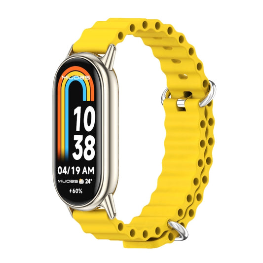 For Xiaomi Mi Band 8 / 9 / 9 NFC Mijobs Marine Silicone Breathable Watch Band(Yellow Light Gold) - Watch Bands by MIJOBS | Online Shopping UK | buy2fix