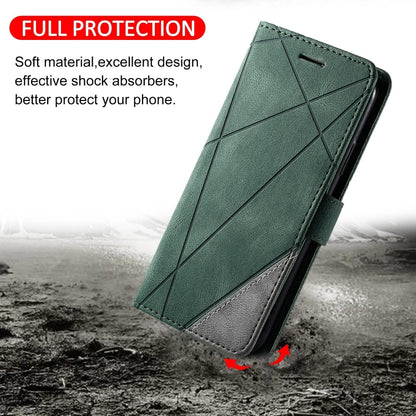 For Xiaomi 13 Pro Skin Feel Splicing Horizontal Flip Leather Phone Case(Green) - 13 Pro Cases by buy2fix | Online Shopping UK | buy2fix