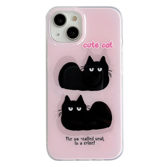 For iPhone 13 Pro IMD Cute Animal Pattern Phone Case(Cat) - iPhone 13 Pro Cases by buy2fix | Online Shopping UK | buy2fix