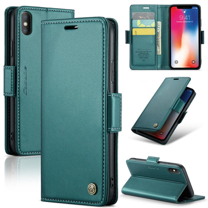 For iPhone XS Max CaseMe 023 Butterfly Buckle Litchi Texture RFID Anti-theft Leather Phone Case(Pearly Blue) - More iPhone Cases by CaseMe | Online Shopping UK | buy2fix