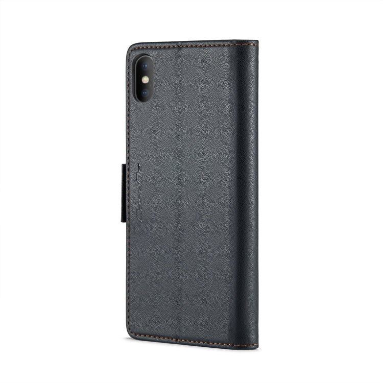 For iPhone XS CaseMe 023 Butterfly Buckle Litchi Texture RFID Anti-theft Leather Phone Case(Black) - More iPhone Cases by CaseMe | Online Shopping UK | buy2fix