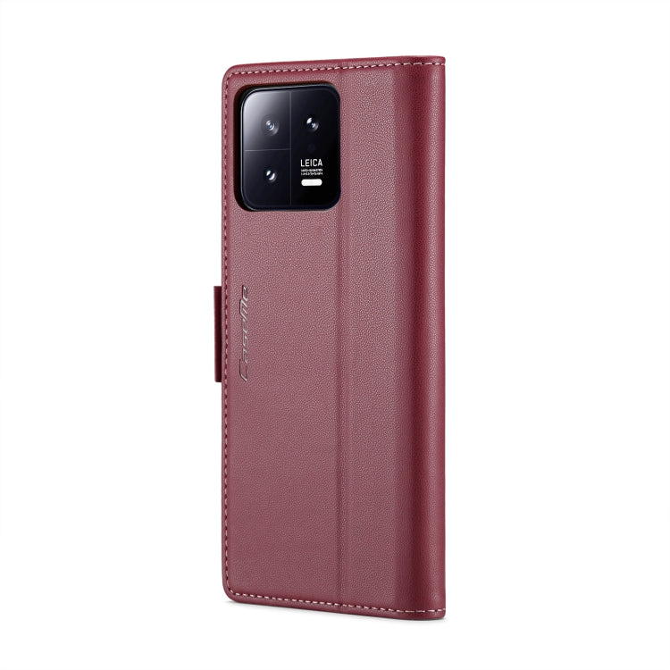 For Xiaomi 13 CaseMe 023 Butterfly Buckle Litchi Texture RFID Anti-theft Leather Phone Case(Wine Red) - 13 Cases by CaseMe | Online Shopping UK | buy2fix